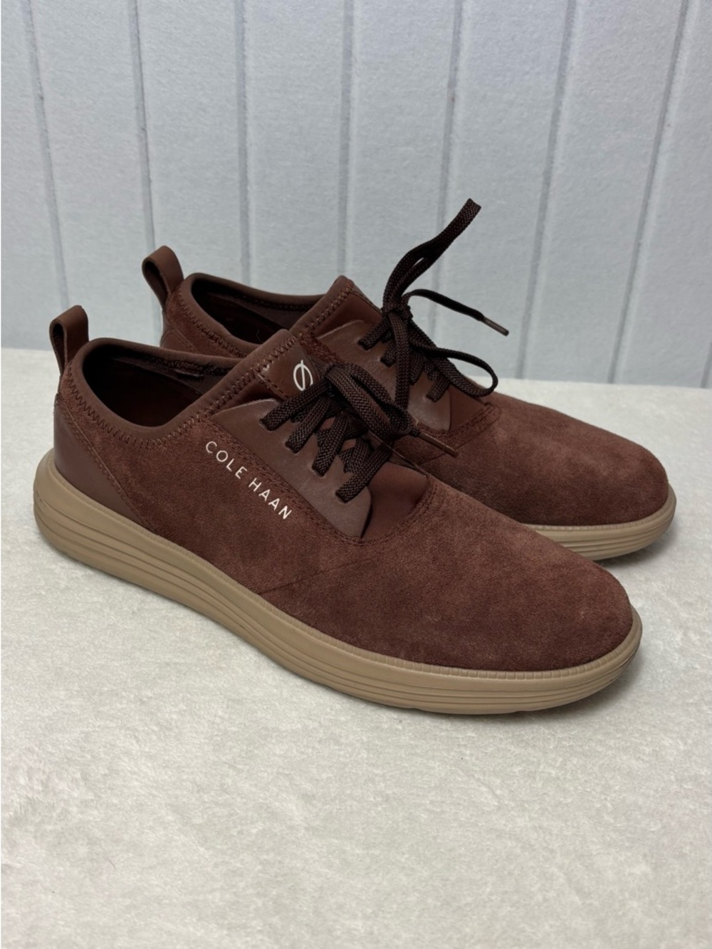 Cole Haan Grand Sport Journey Suede Shoes Dark Brown with Tan Sole size 8M